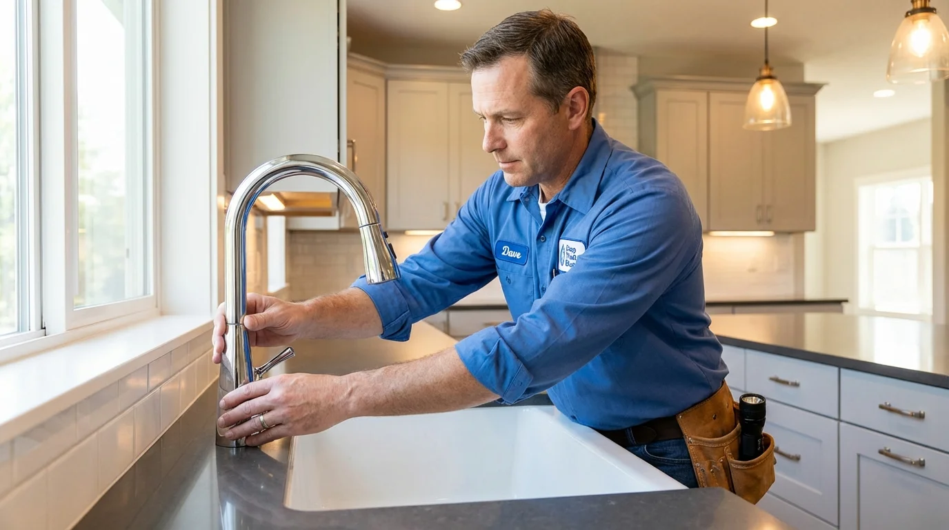 Kitchen faucet installation by Johns Plumbing LLC in Morehead City