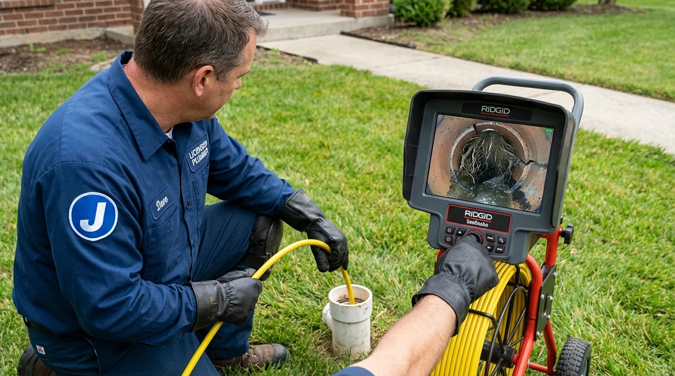 Sewer camera inspection being performed by Johns Plumbing LLC in Morehead City